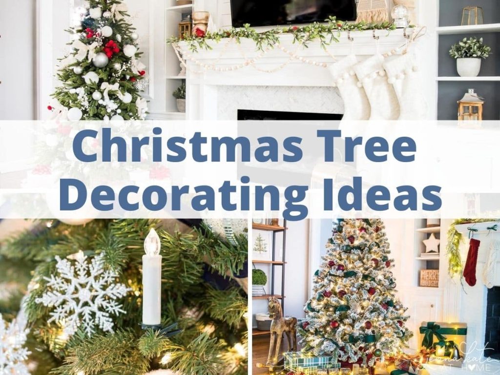 decorated christmas tree at home